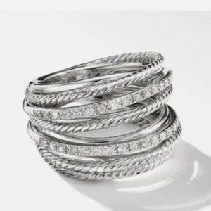 ♡New sterling silver white sapphire ring